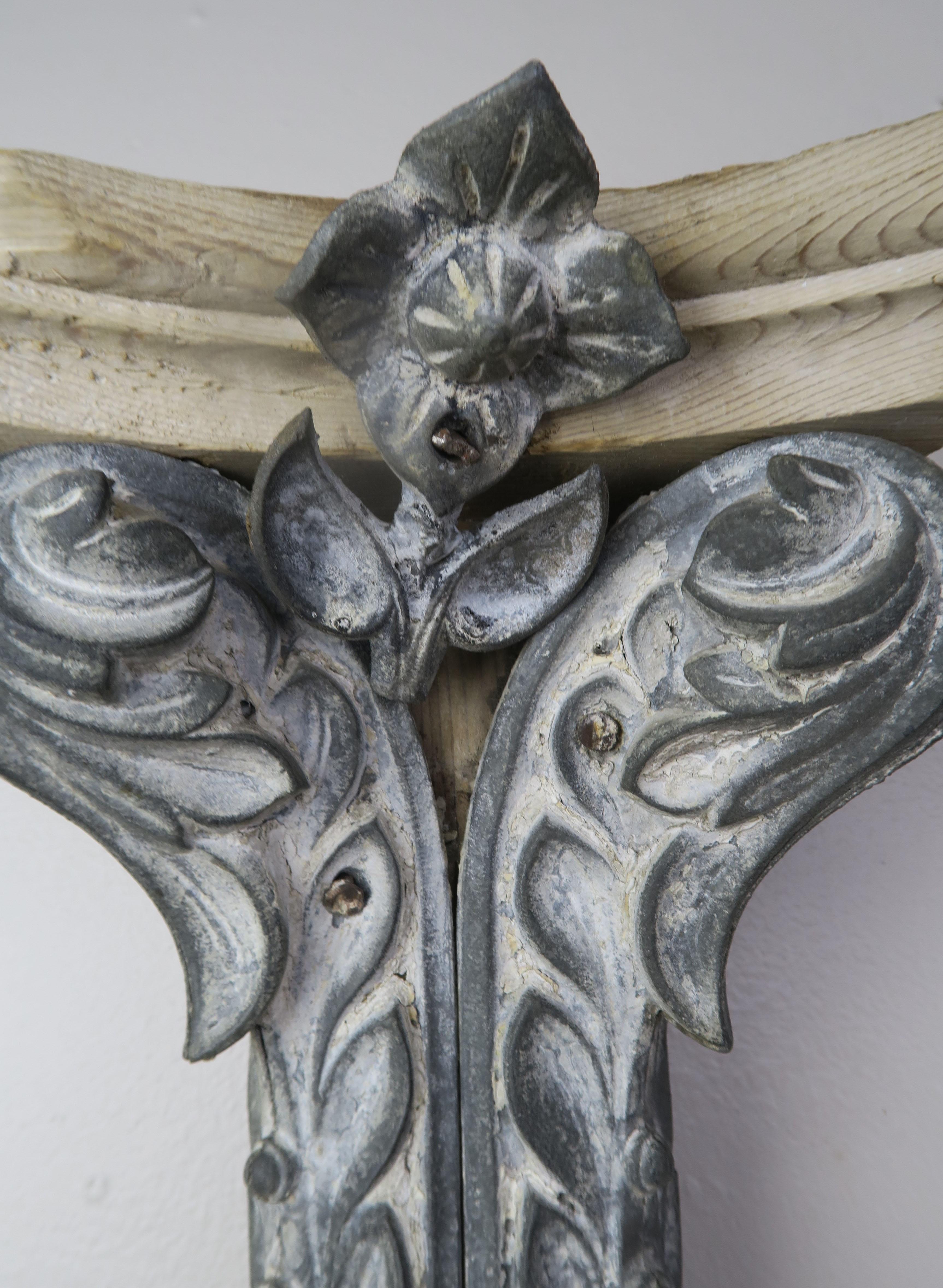 Carved Pair of French Painted Corbels, circa 1940s