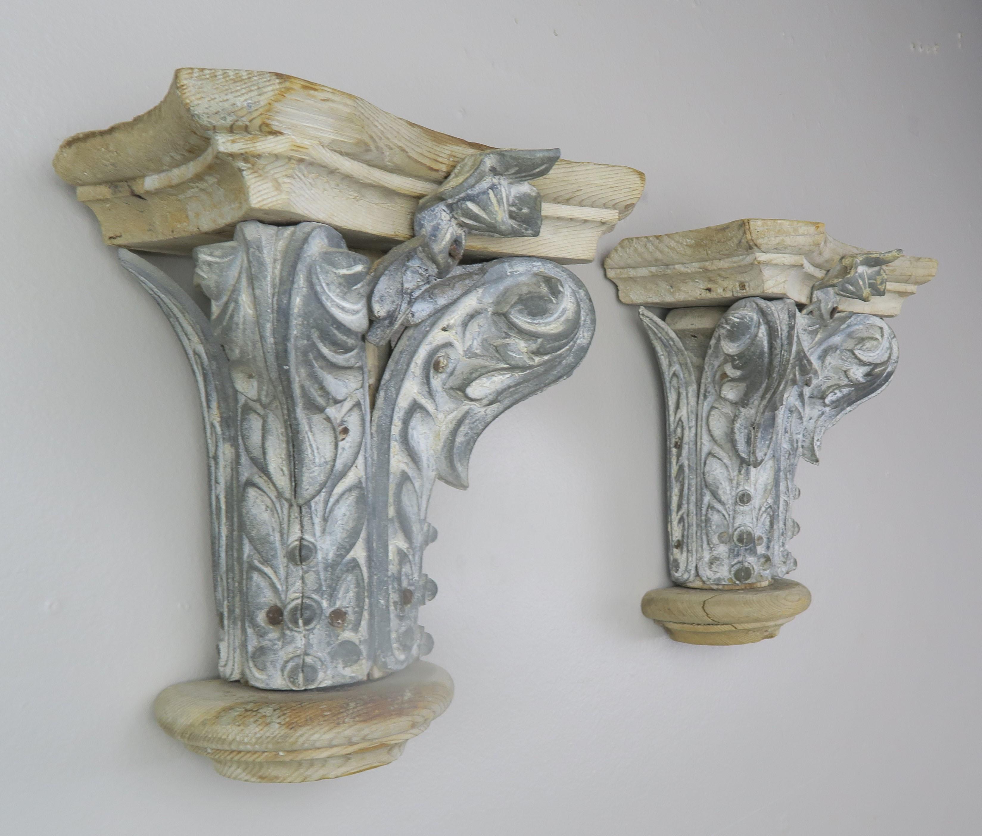 Pair of French Painted Corbels, circa 1940s 1