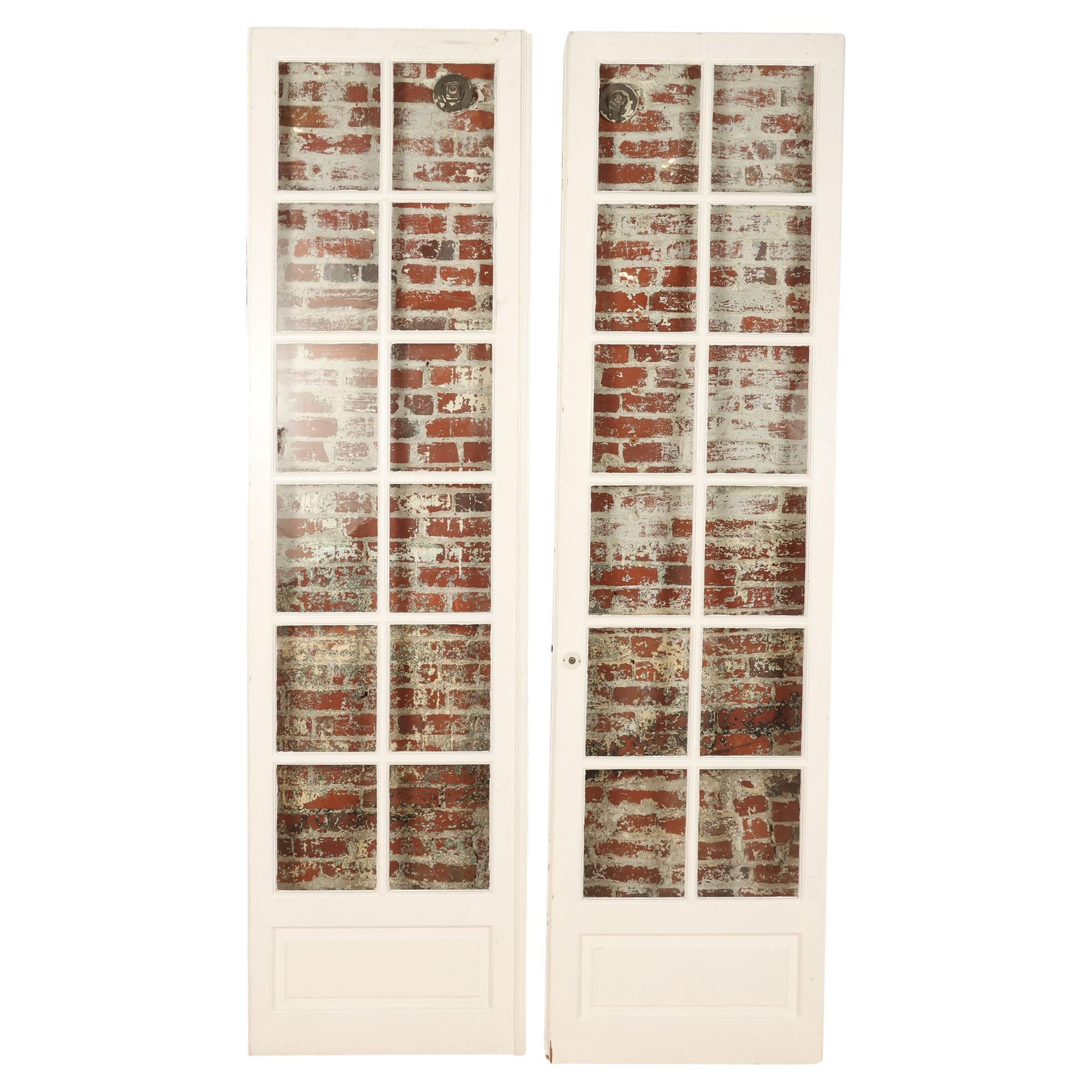 Pair of French Painted Doors, C 1900 For Sale