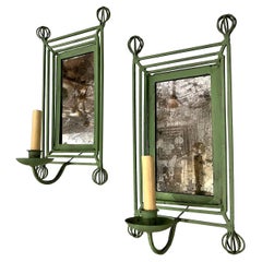 Pair of French Painted Iron Sconces
