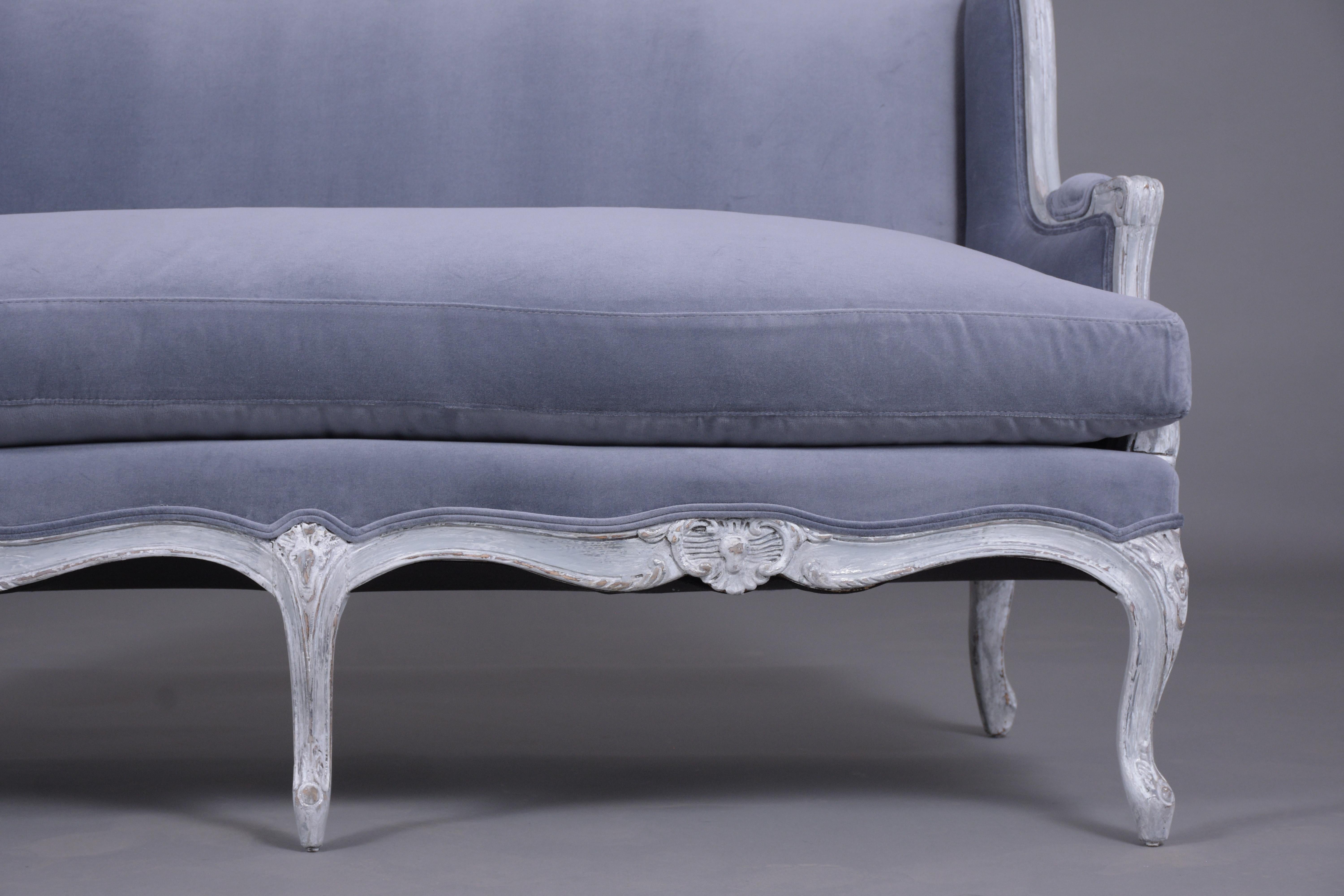 Polished Pair of French Painted Louis XV Loveseats