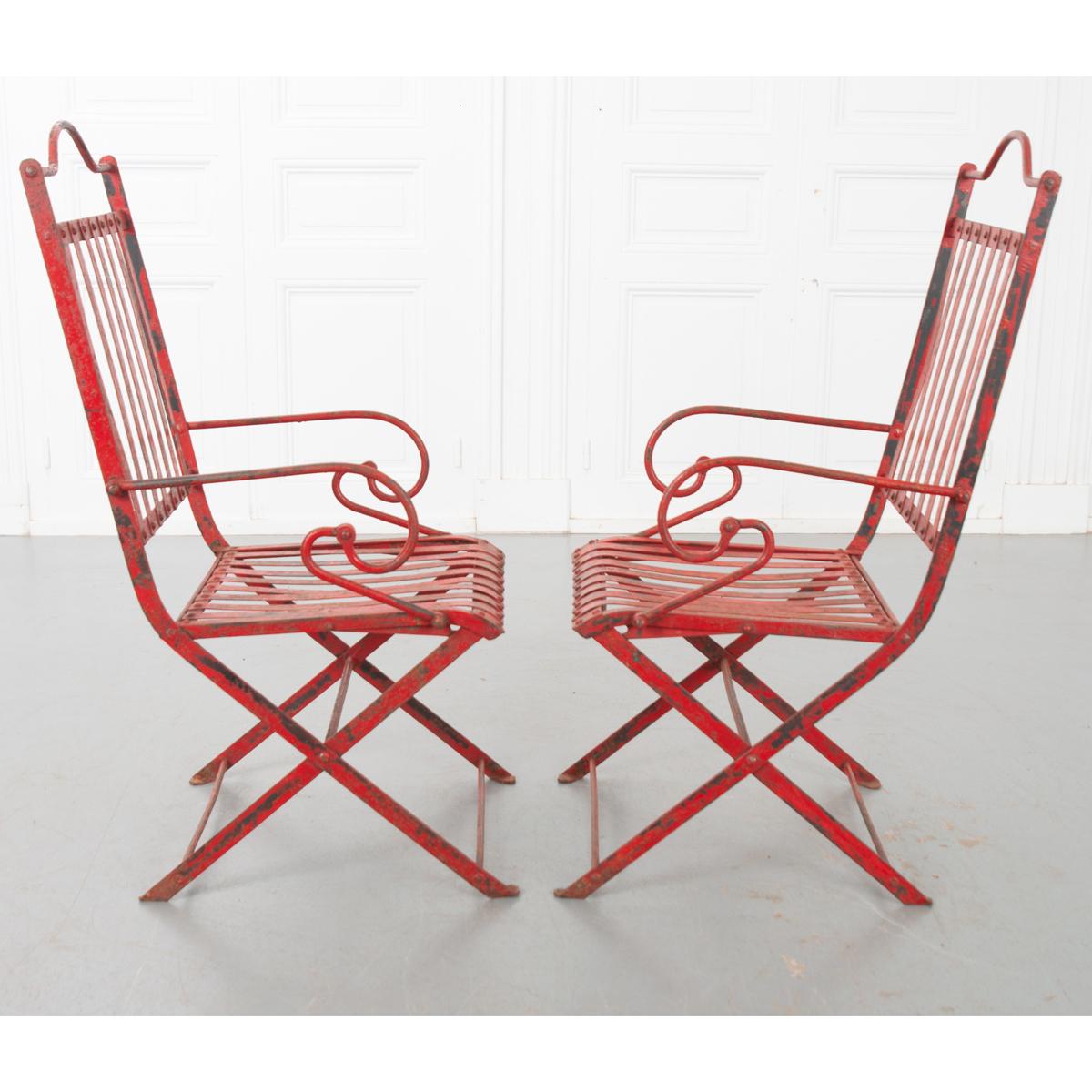 Other Pair of French Painted Metal Garden Chairs