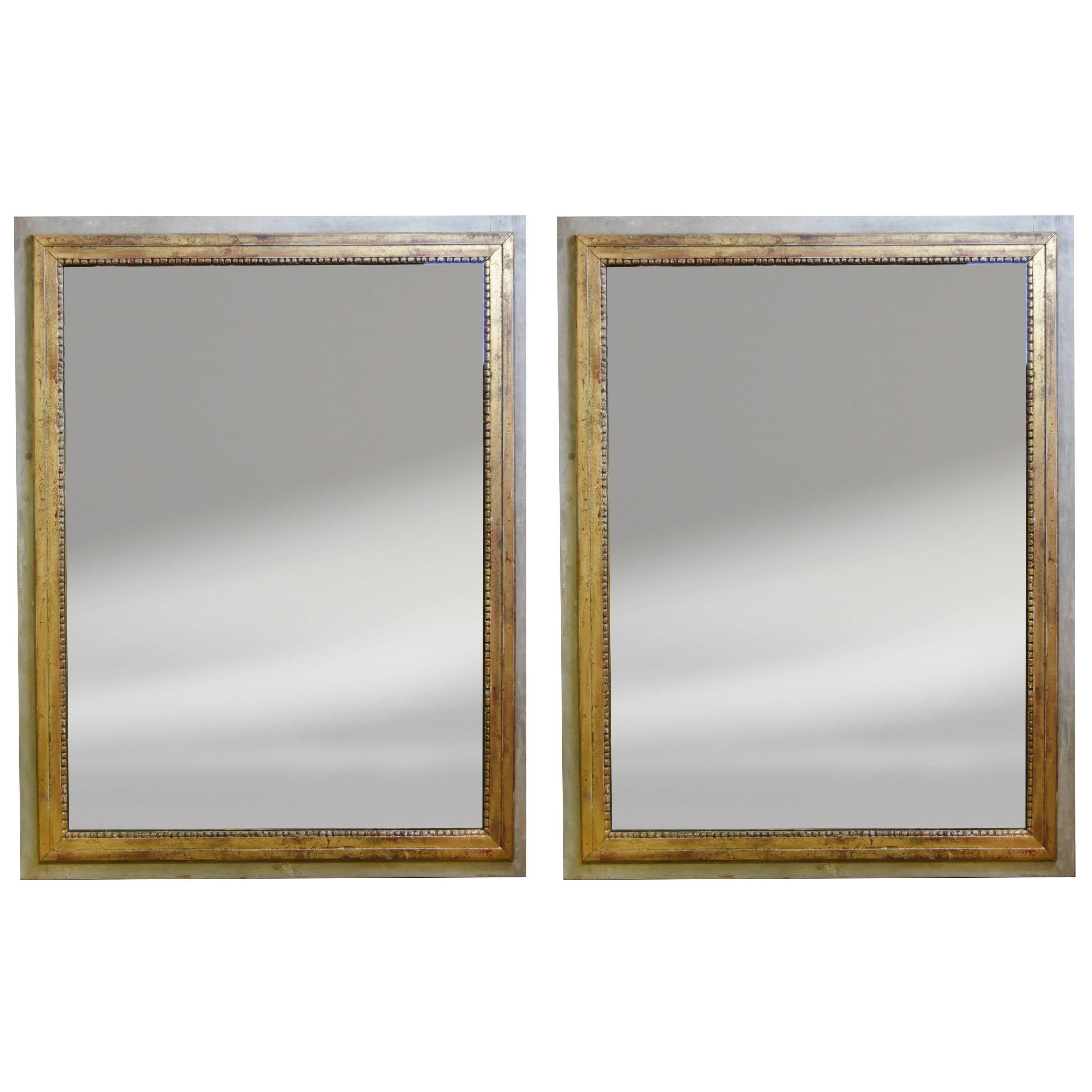 Pair of French Painted Mirrors   For Sale