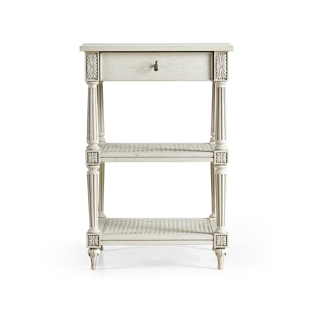 Neoclassical Pair of French Painted Nightstands