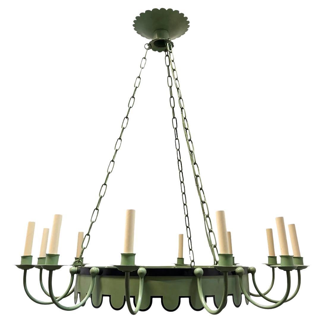 Pair of French Painted Tole Chandeliers, Sold Individually