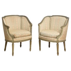 Pair Of French Painted Tub Chairs