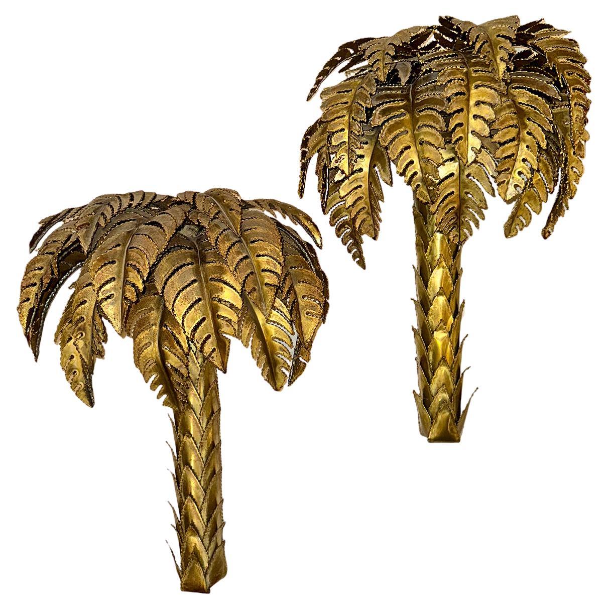 Pair of French Palm Tree Sconces