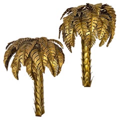 Pair of French Palm Tree Sconces Pair of French Palm Tree Sconces