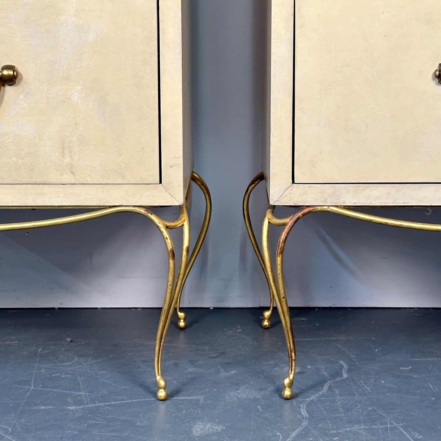 Pair Large Midcentury French Parchment Commodes, Chests or Cabinets, 1950s For Sale 5