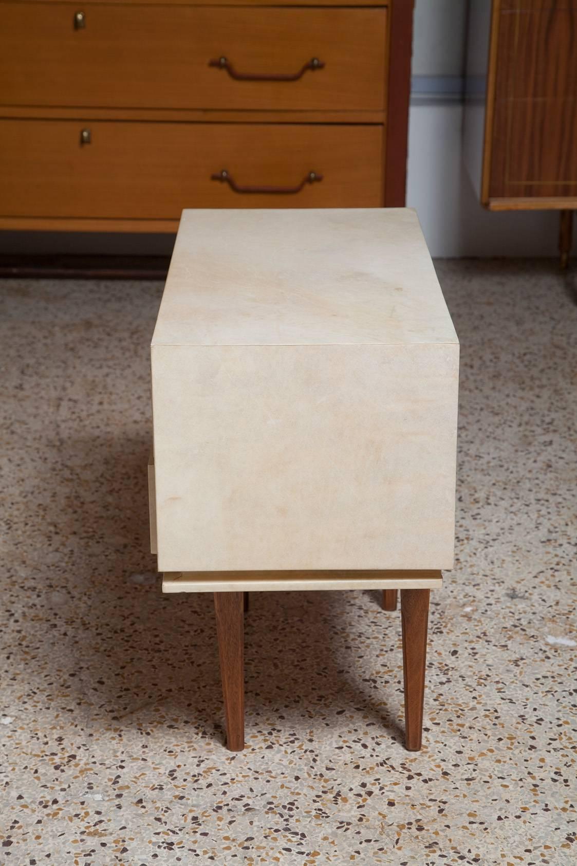 Pair of French Parchment Nightstands, circa 1960 6