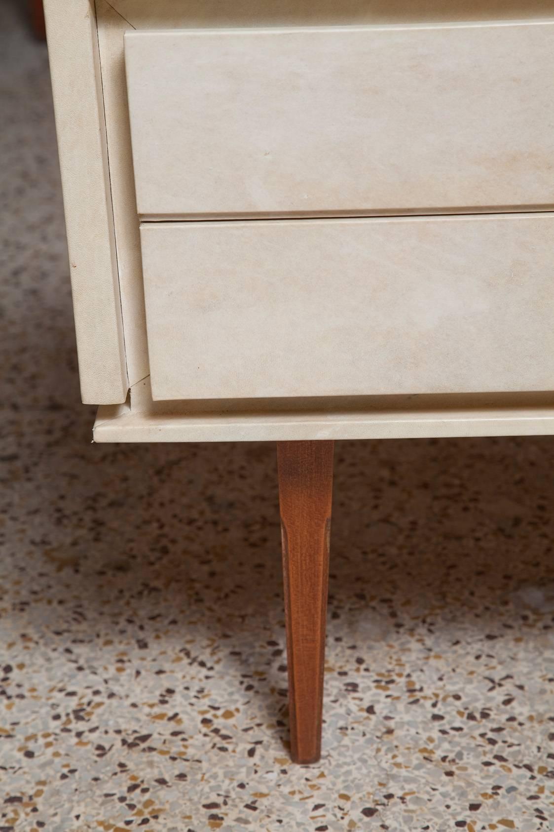 Pair of French Parchment Nightstands, circa 1960 7