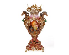 Ein Paar handbemalte Vasen aus französischem Pariser Porzellan für den Orientalistenmarkt