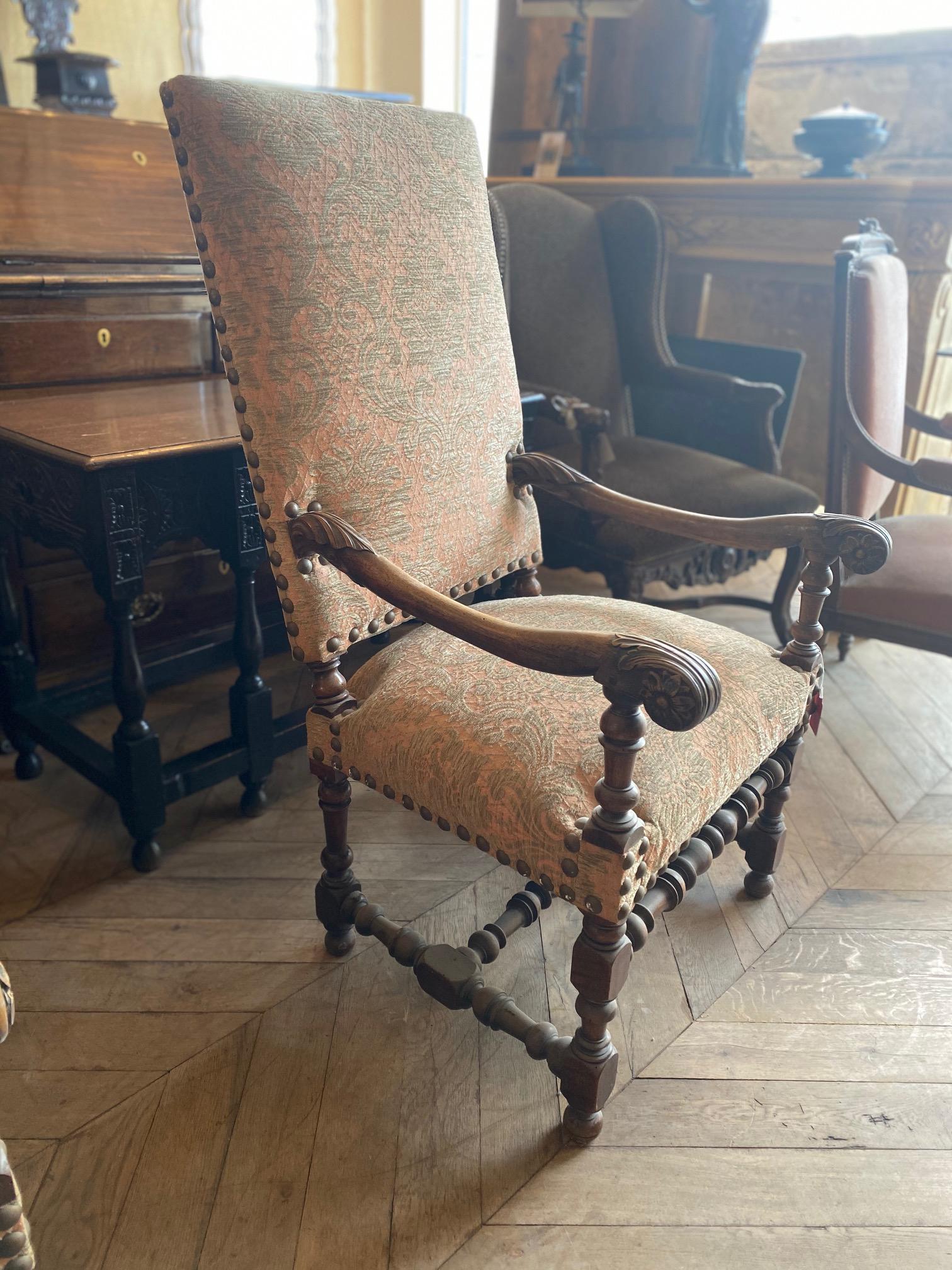This pair of chairs originate from France circa 1850, and feature well preserved original upholstery. 

Measurements: 23