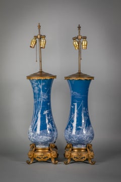 Pair of French Pate-Sur-Pate Vases Mounted as Lamps, circa 1880