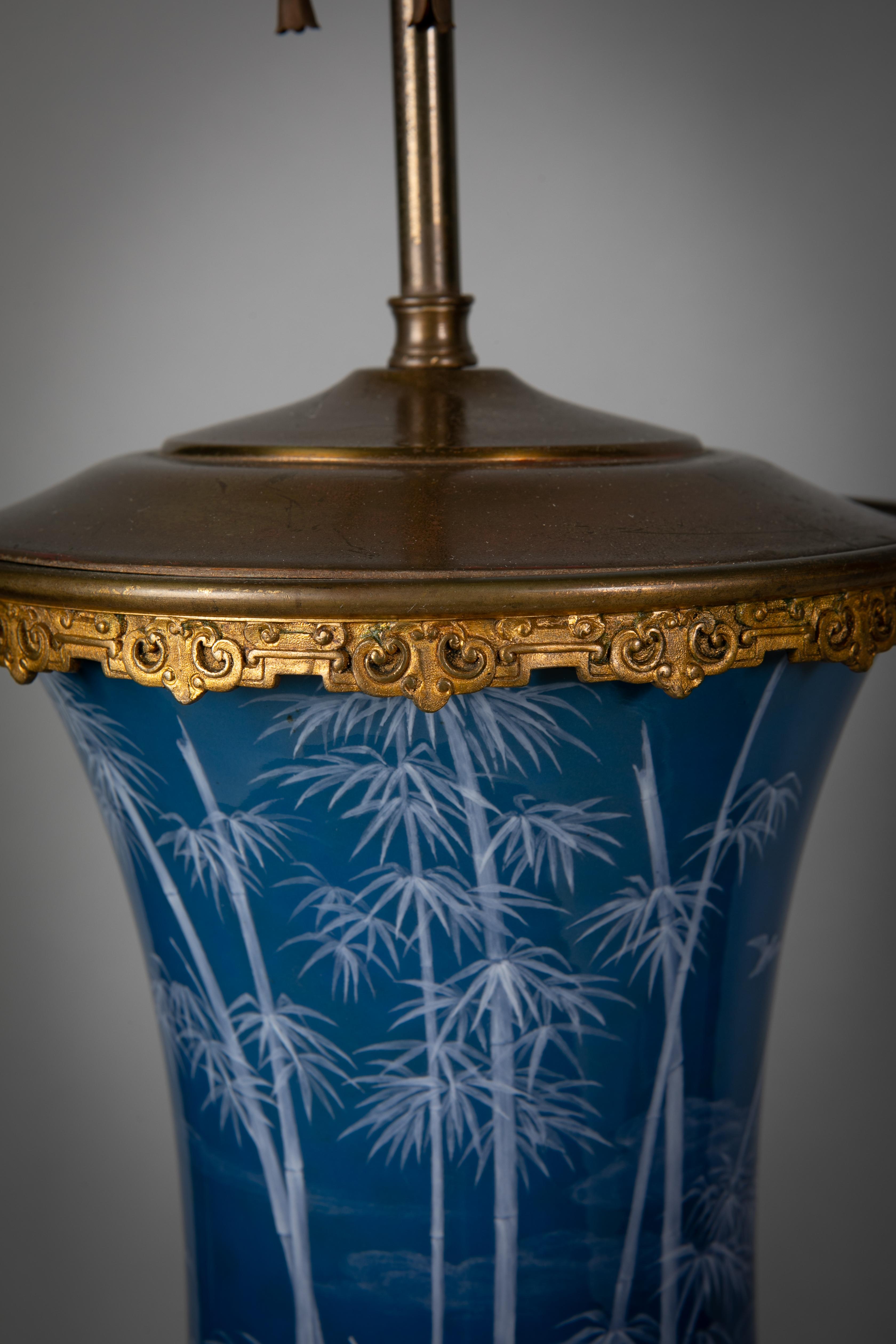 Late 19th Century Pair of French Pate-Sur-Pate Vases Mounted as Lamps, circa 1880 For Sale