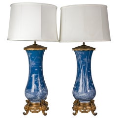 Pair of French Pate-Sur-Pate Vases Mounted as Lamps, circa 1880