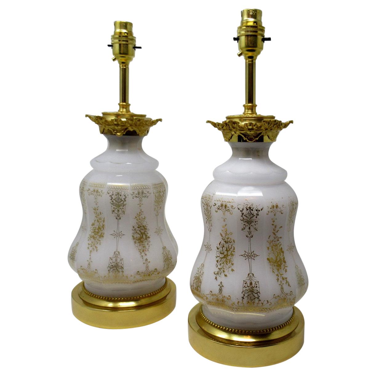 Pair of French Patinated Bronze, Ormolu Electric Table Lamps, Late 19th Century