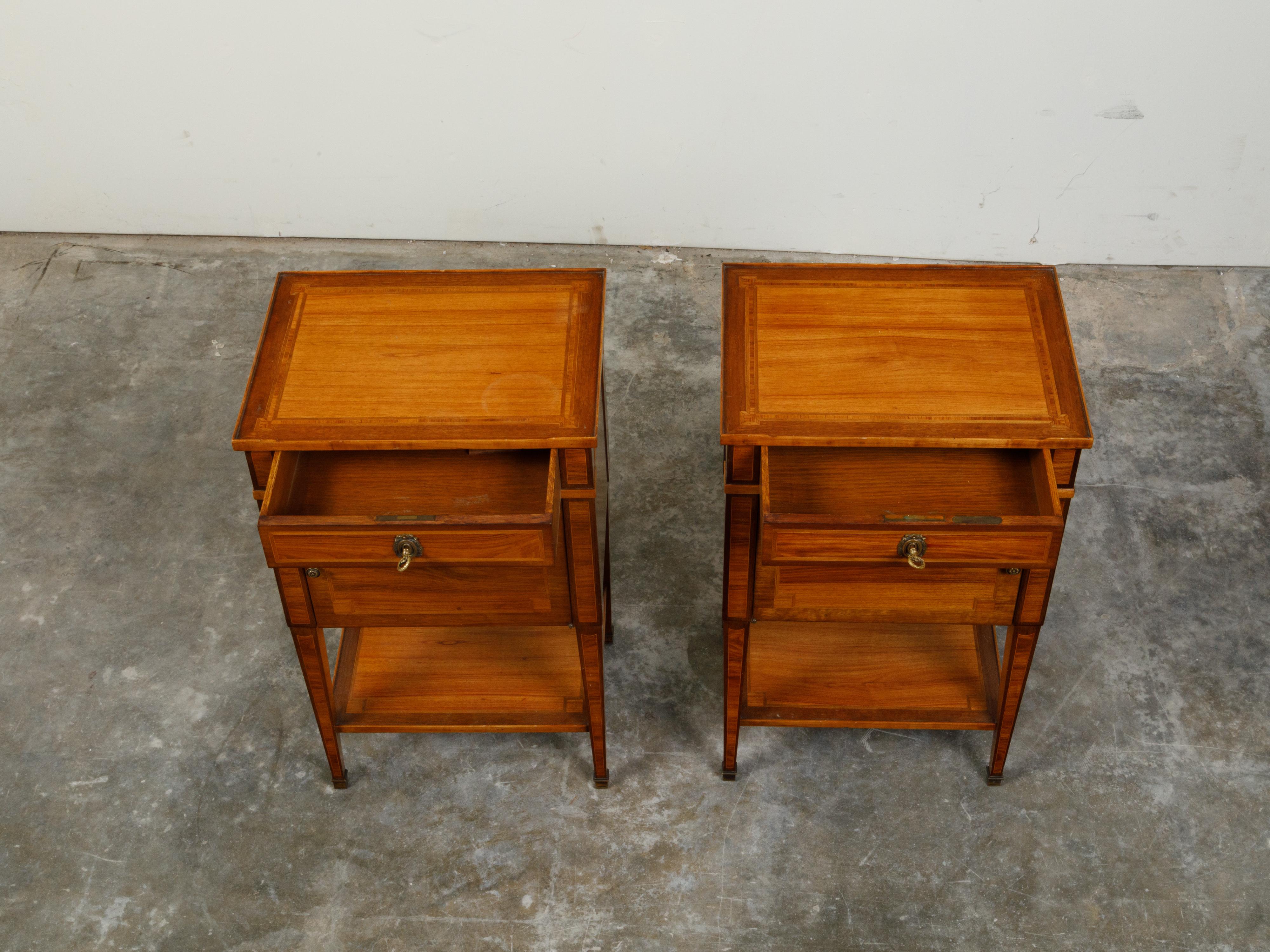 mid century bedside table pair