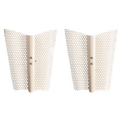 Pair of French Perforated Metal Sconces Attributed to Jacques Biny