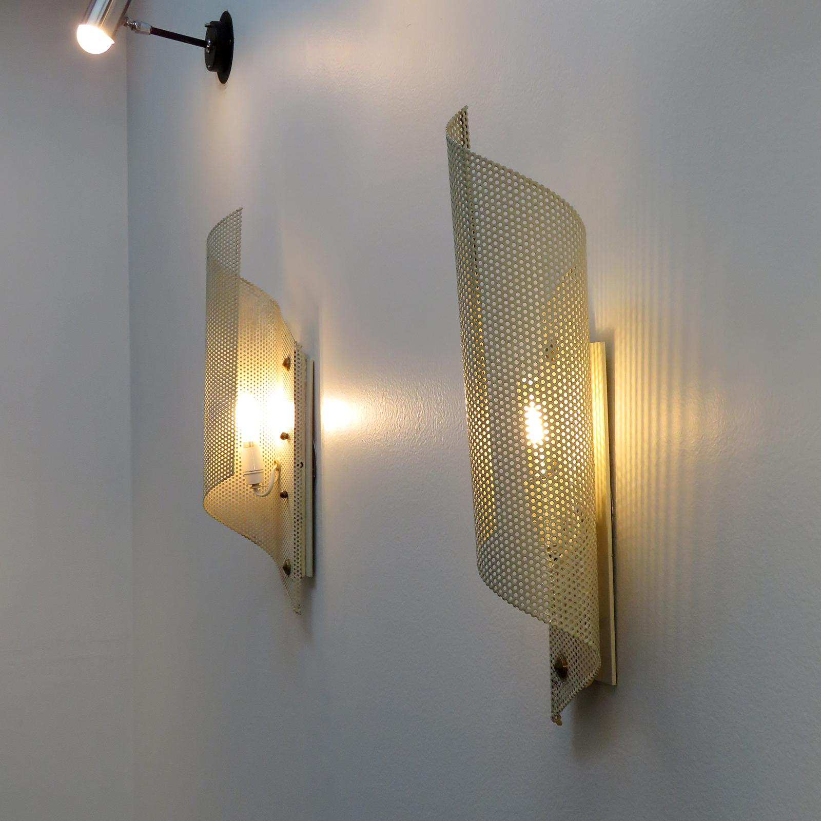 Pair of French Perforated Wall Lights by Lunel, 1950 For Sale 2