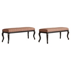 Pair of French Pierre Frey Upholstered Benches