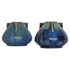 French Pierrefonds Pottery Vases, Circa 1910-1920
