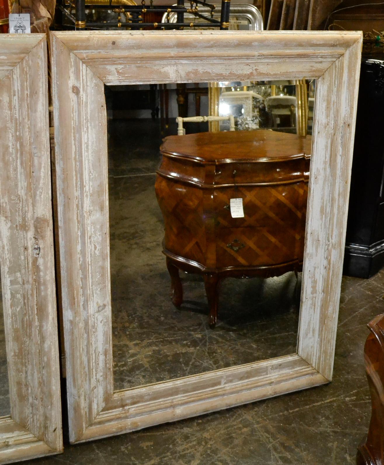 Pair of French Pine and Gesso Mirrors 1