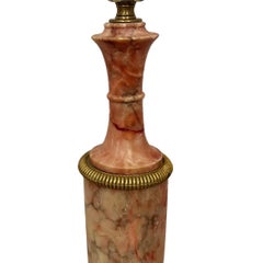Pair of French Pink Alabaster Lamps