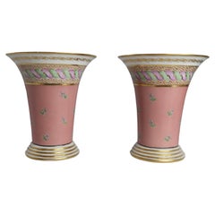 Pair of French Pink Porcelain Vases