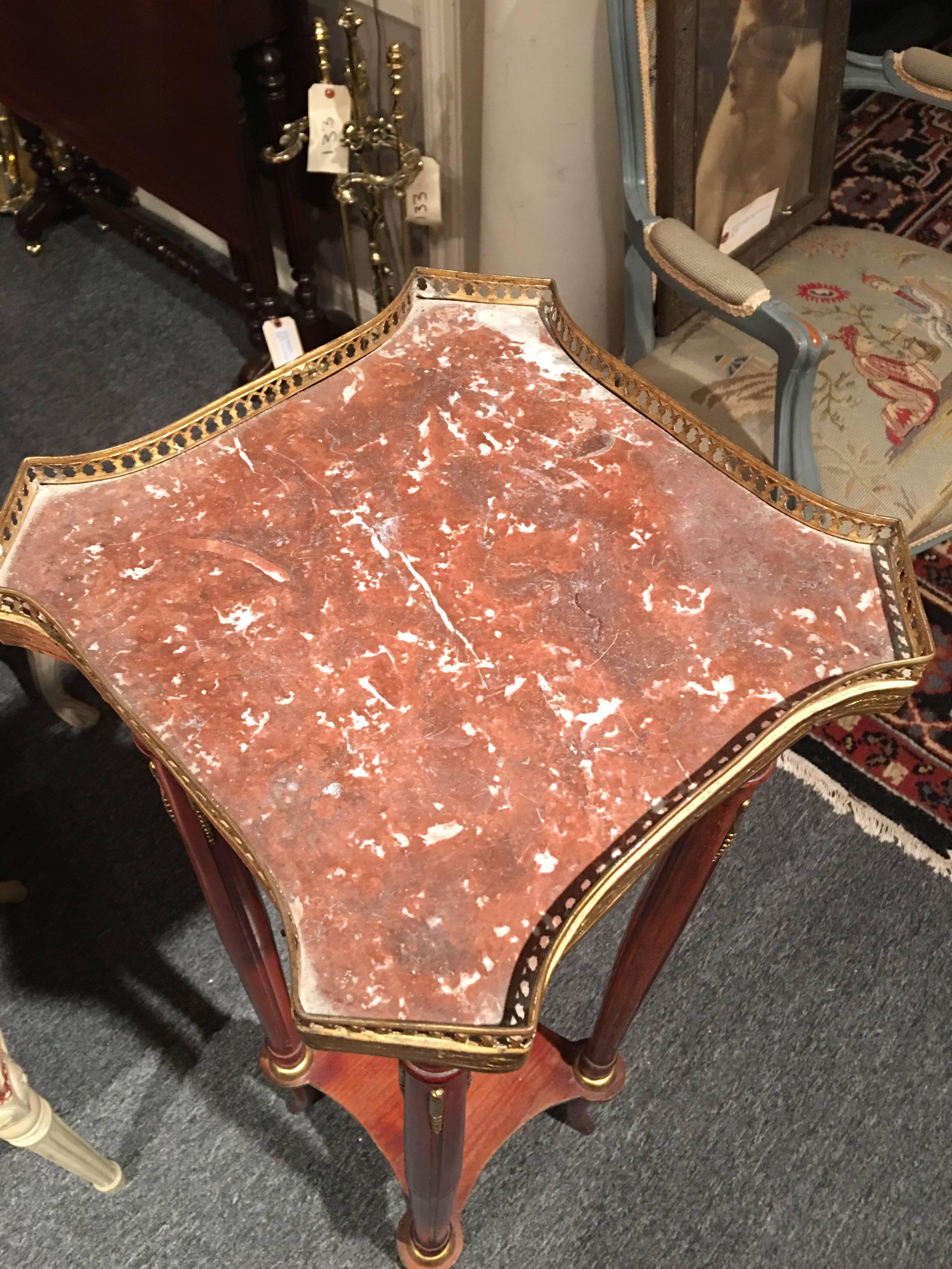 Pair of French Plant Stands or Pedestals with Marble Tops, 19th Century In Excellent Condition In Savannah, GA