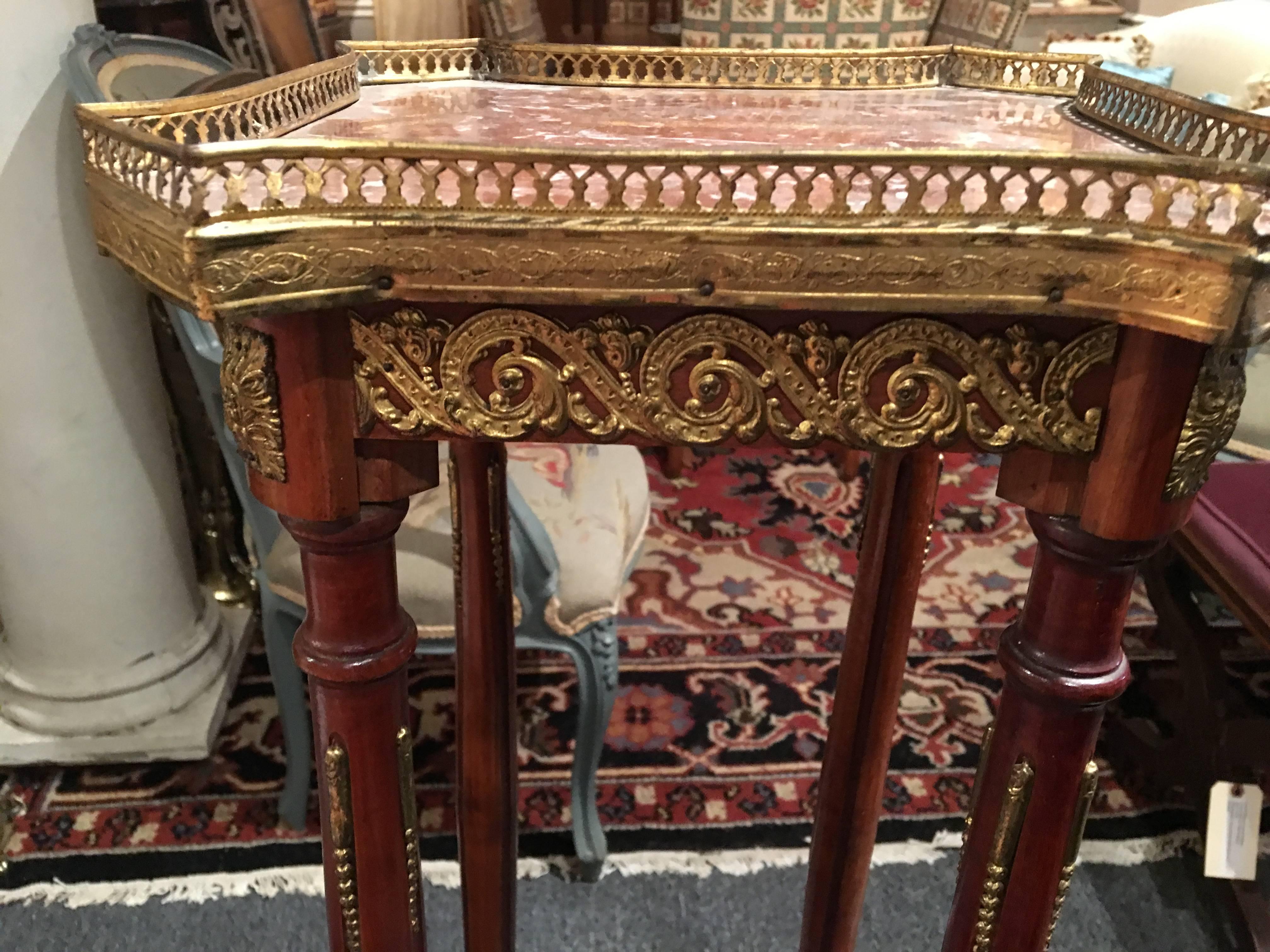Pair of French Plant Stands or Pedestals with Marble Tops, 19th Century 1