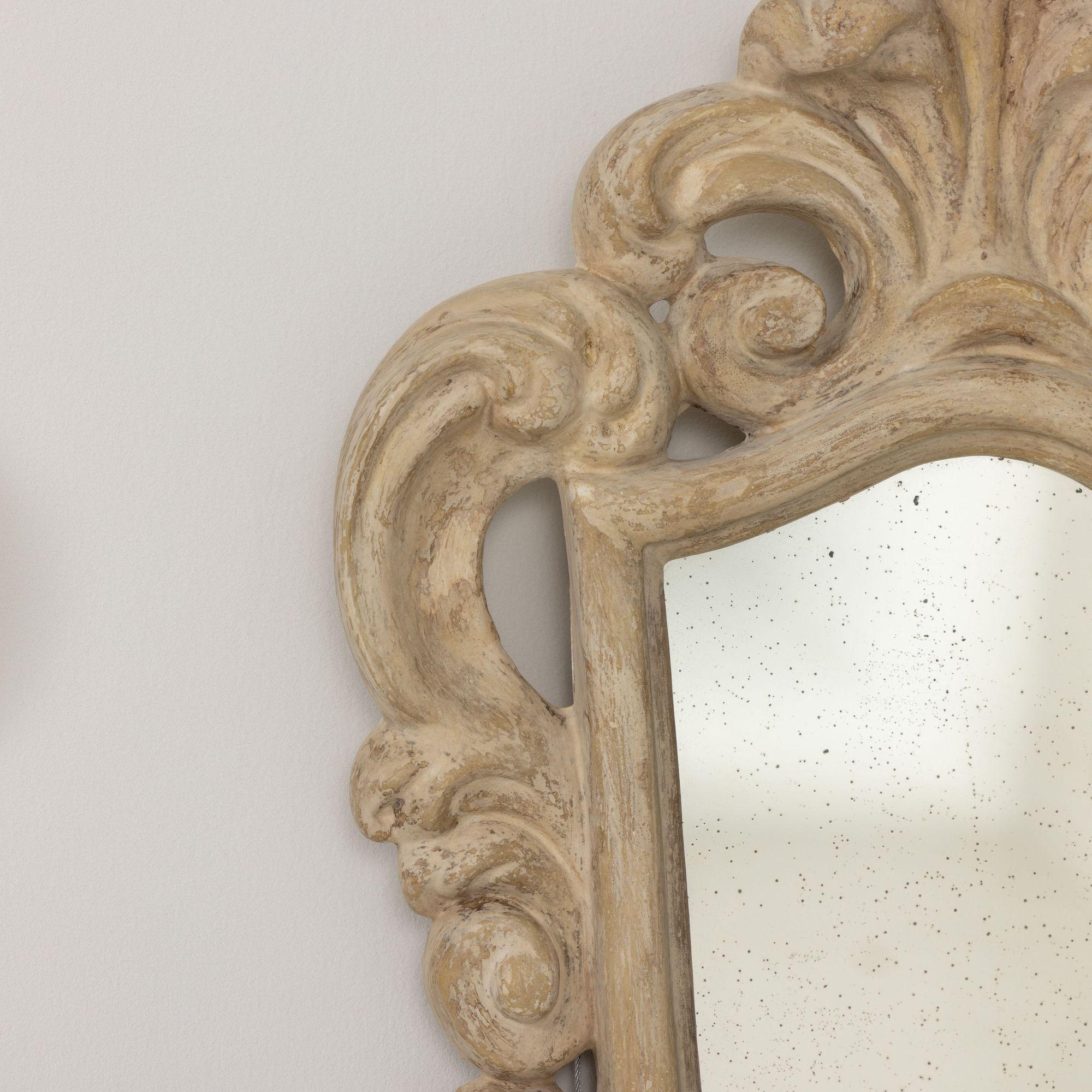 Paire de miroirs d'époque Hollywood Regency en plâtre et laqué en vente 4