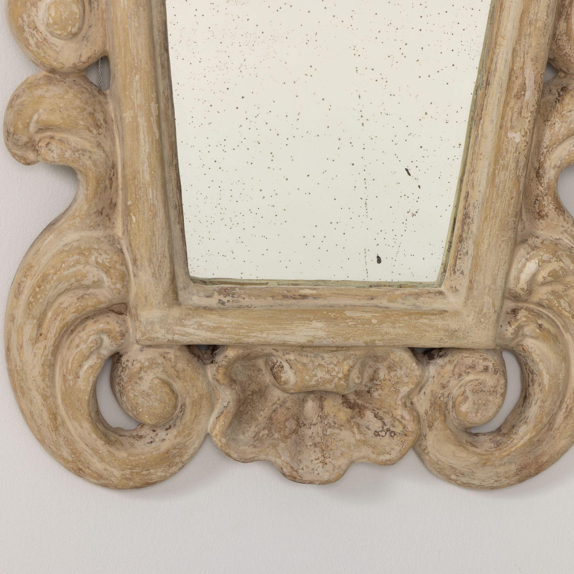 Paire de miroirs d'époque Hollywood Regency en plâtre et laqué en vente 9