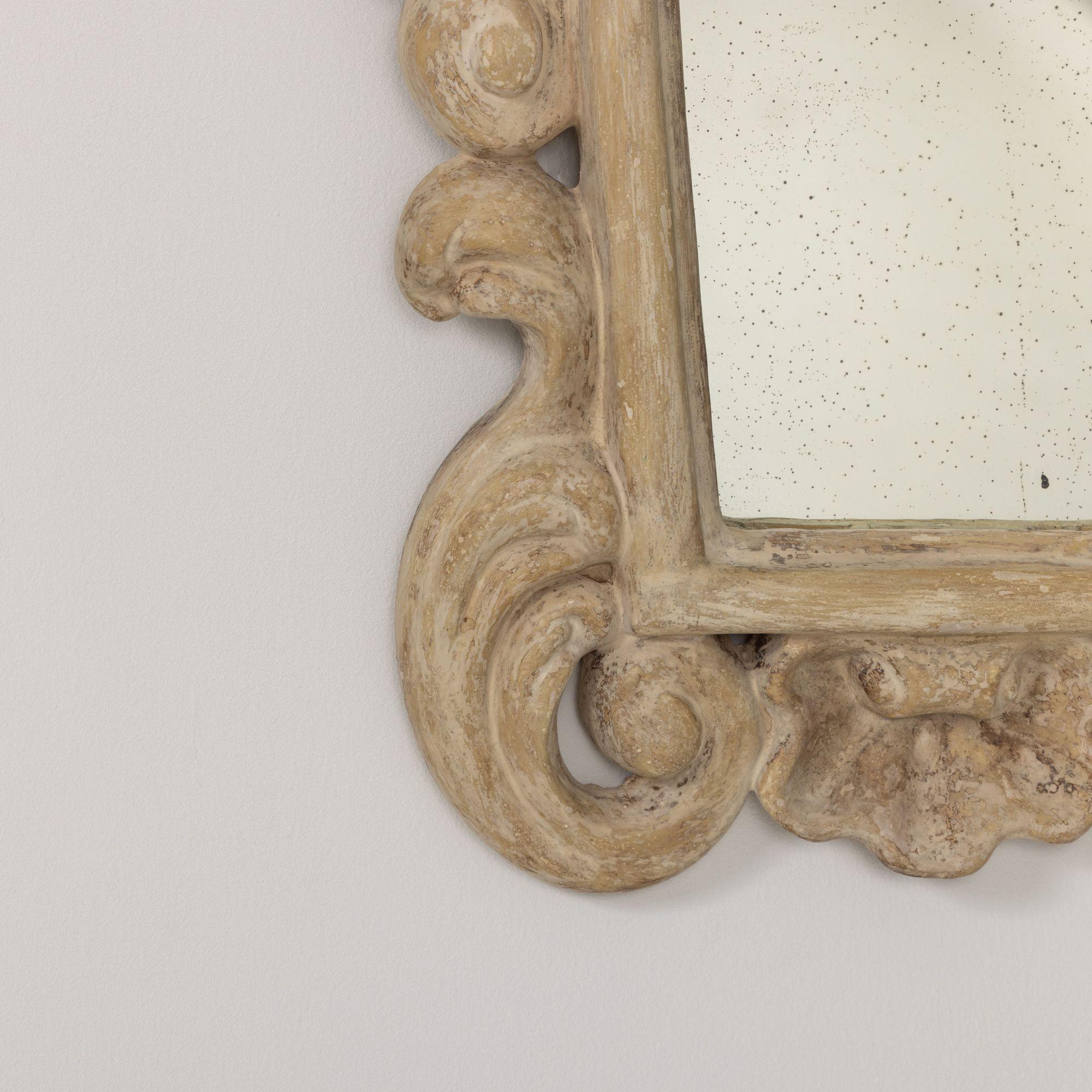 Paire de miroirs d'époque Hollywood Regency en plâtre et laqué en vente 10