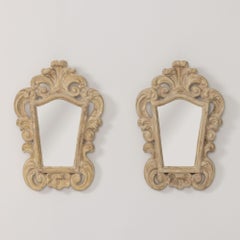 Paire de miroirs d'époque Hollywood Regency en plâtre et laqué