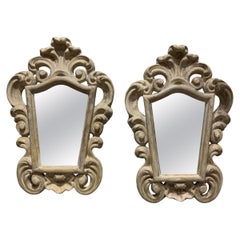 Paire de miroirs en plâtre français circa 1940
