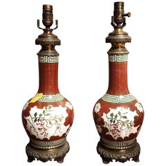 Pair of French Porcelain and Bronze Lamp Bases