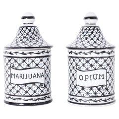 Pair of French Porcelain Apothecary Jars
