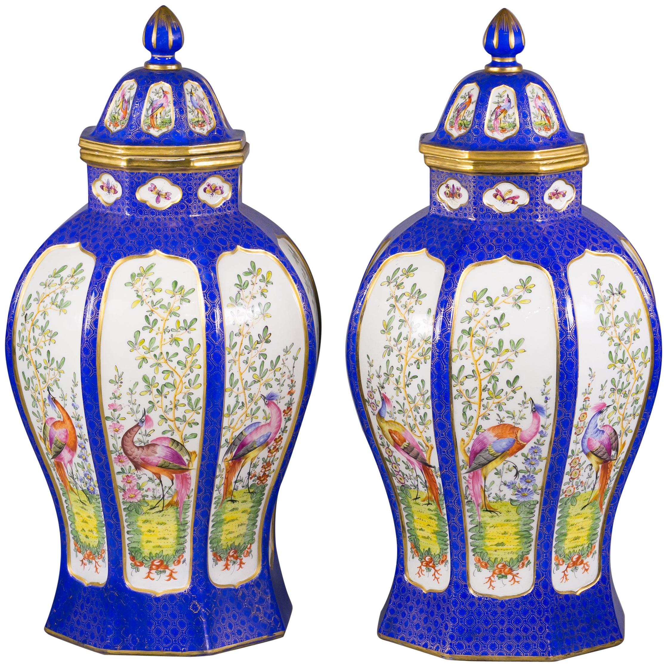 Pair of French Porcelain Covered Jars, Samson, circa 1880