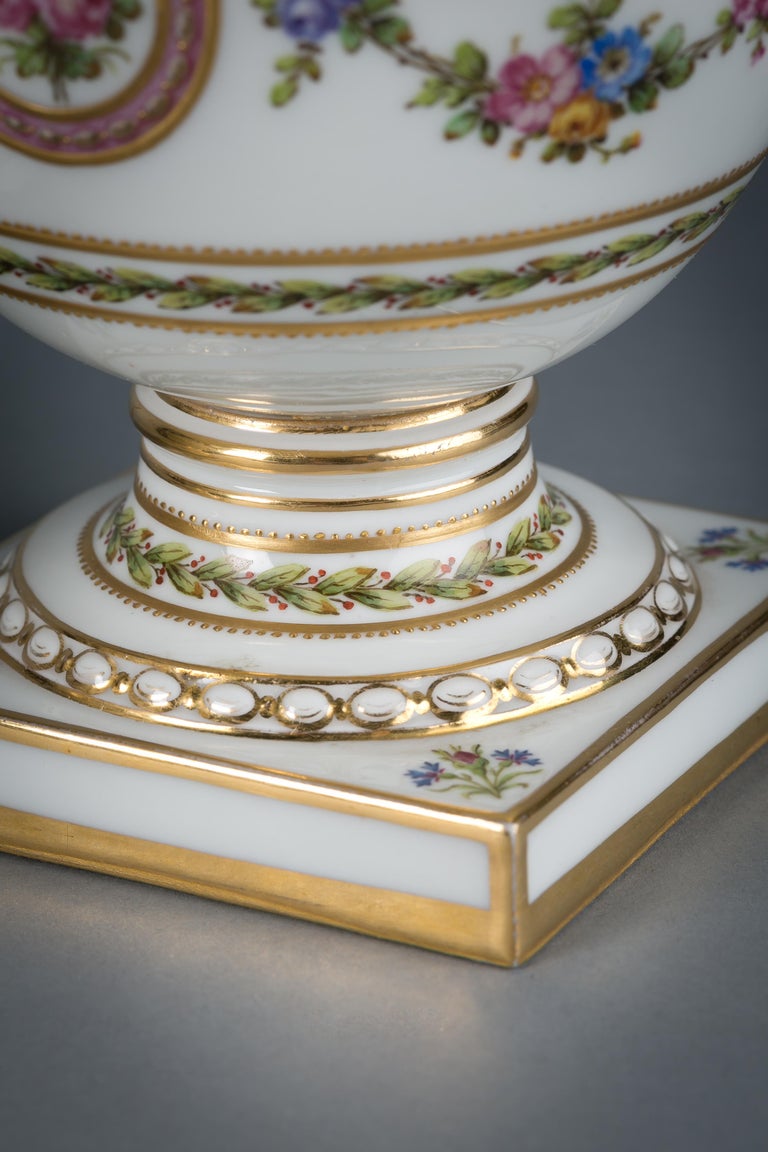 Pair of French Porcelain Covered Potpourri Covered Jars, circa 1890 For