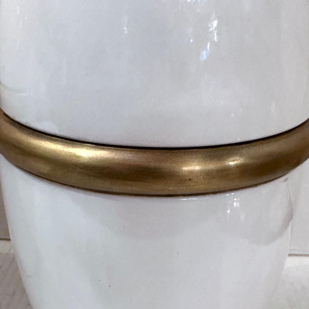 Mid-20th Century Pair of French Porcelain Lamps For Sale