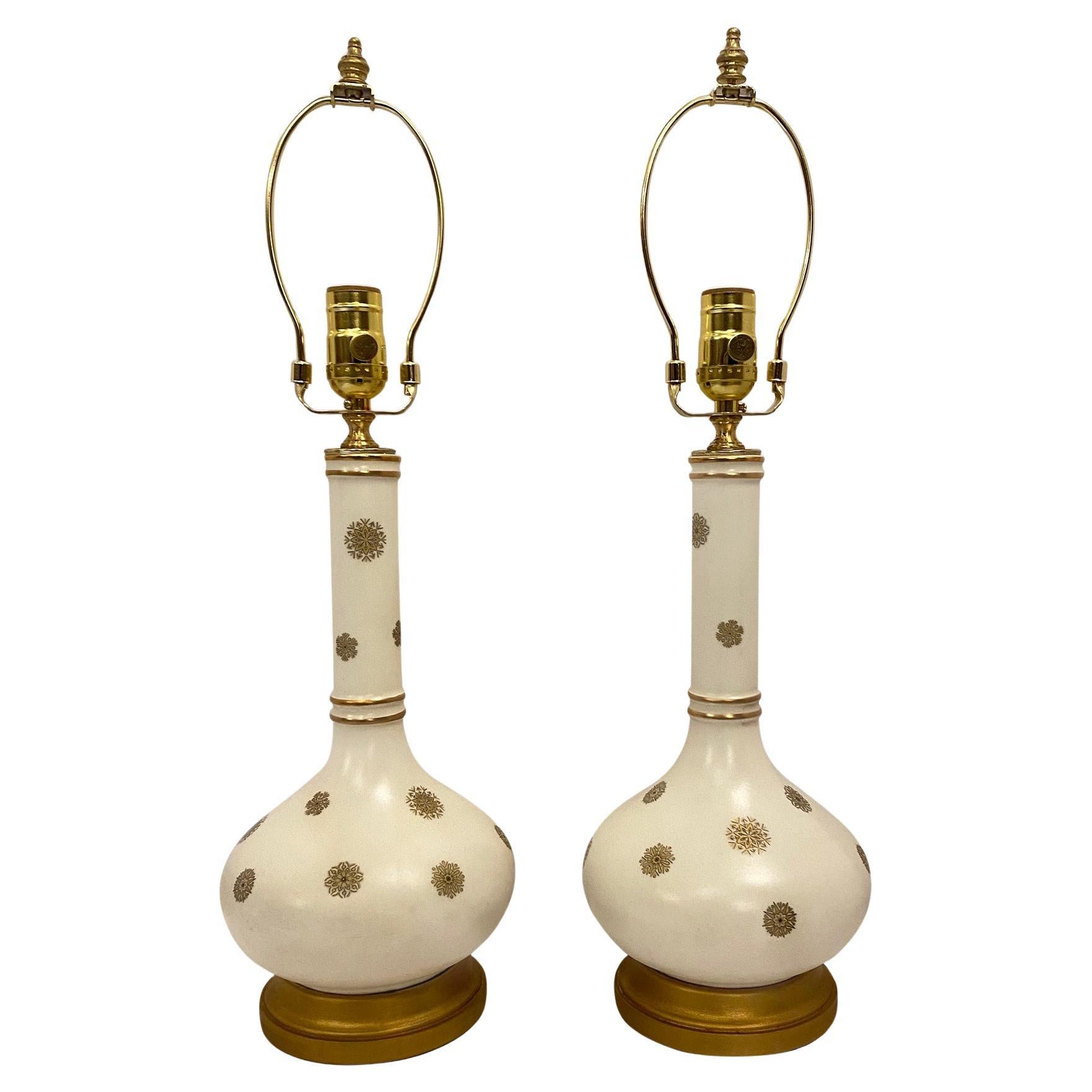 Pair of French Porcelain lamps