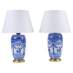 Pair of French Porcelain Lamps