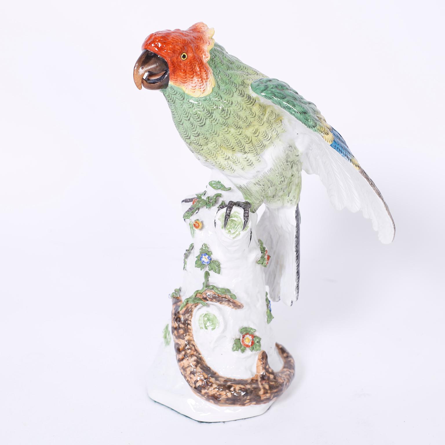 Pair of French Porcelain Parrots 1