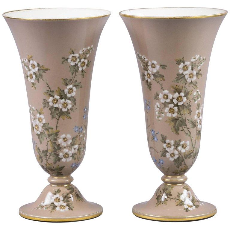 Late 19th Century Pair of French Porcelain Pâte-sur-Pâte Vases, circa 1880 For Sale