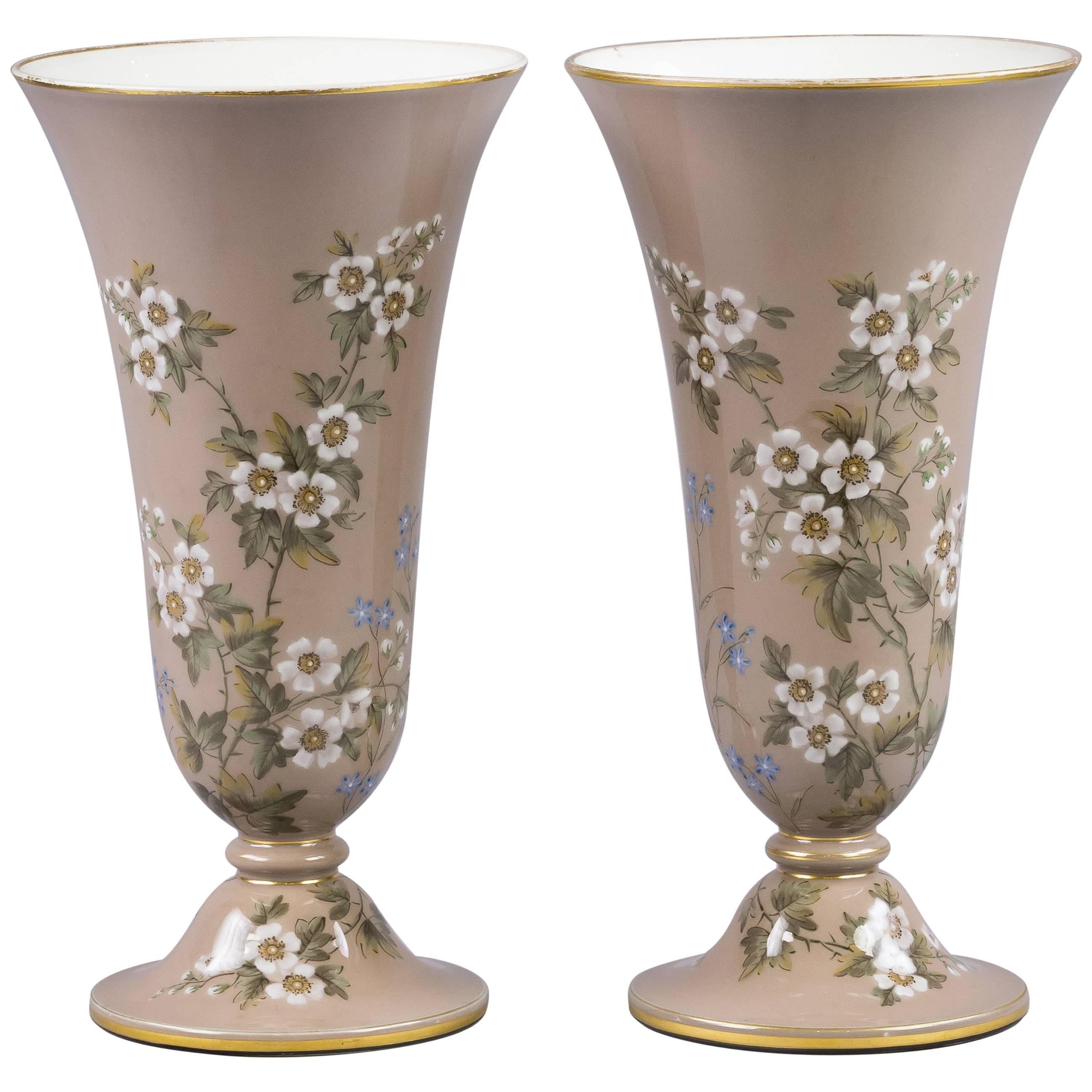 Pair of French Porcelain Pâte-sur-Pâte Vases, circa 1880 For Sale