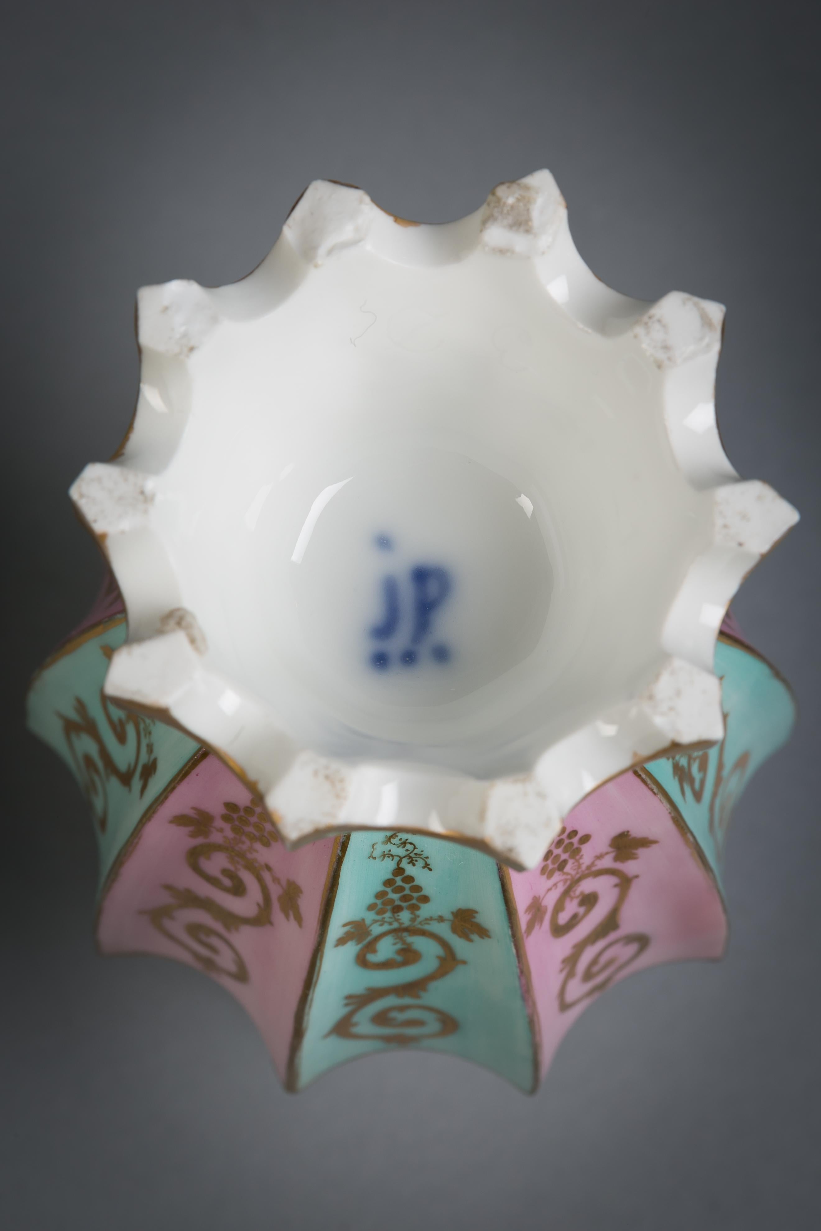 Mid-19th Century Pair of French Porcelain Perfume Bottles, Jacob Petit, circa 1850 For Sale