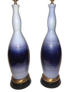 Paire de lampes de table en porcelaine française