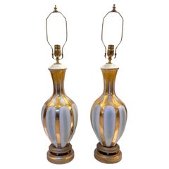 Vintage Pair of French Porcelain Table Lamps