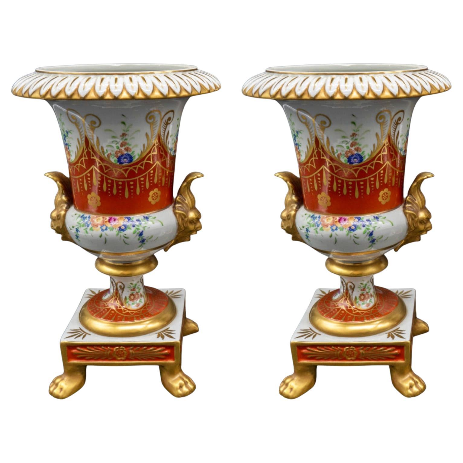 Pair of French Porcelain Vases End 19th Century/Early 20th Century For Sale